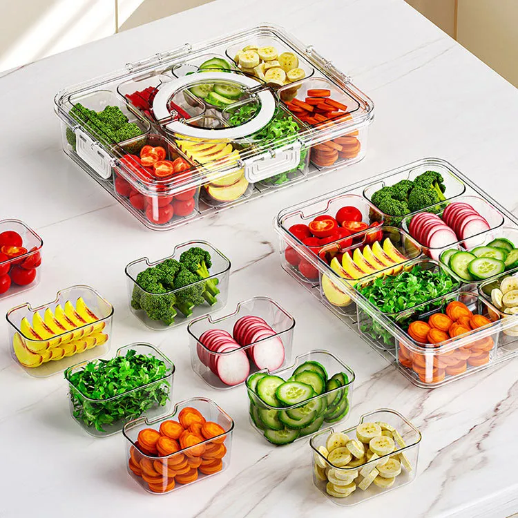 ¿Cómo las bandejas de servicio divididas satisfacen diversas necesidades de organización en el hogar en cocinas, refrigeradores, viajes y comidas para niños?