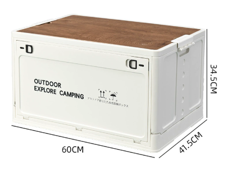 Organizador de campamento 80L con tapa de madera